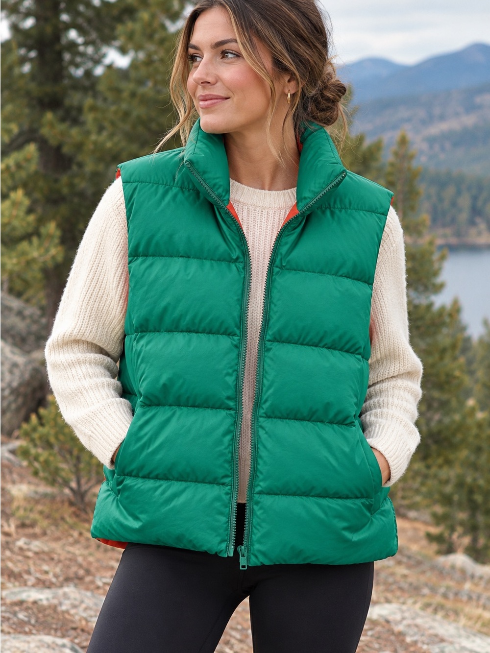 Classic Puffer Vest - Green